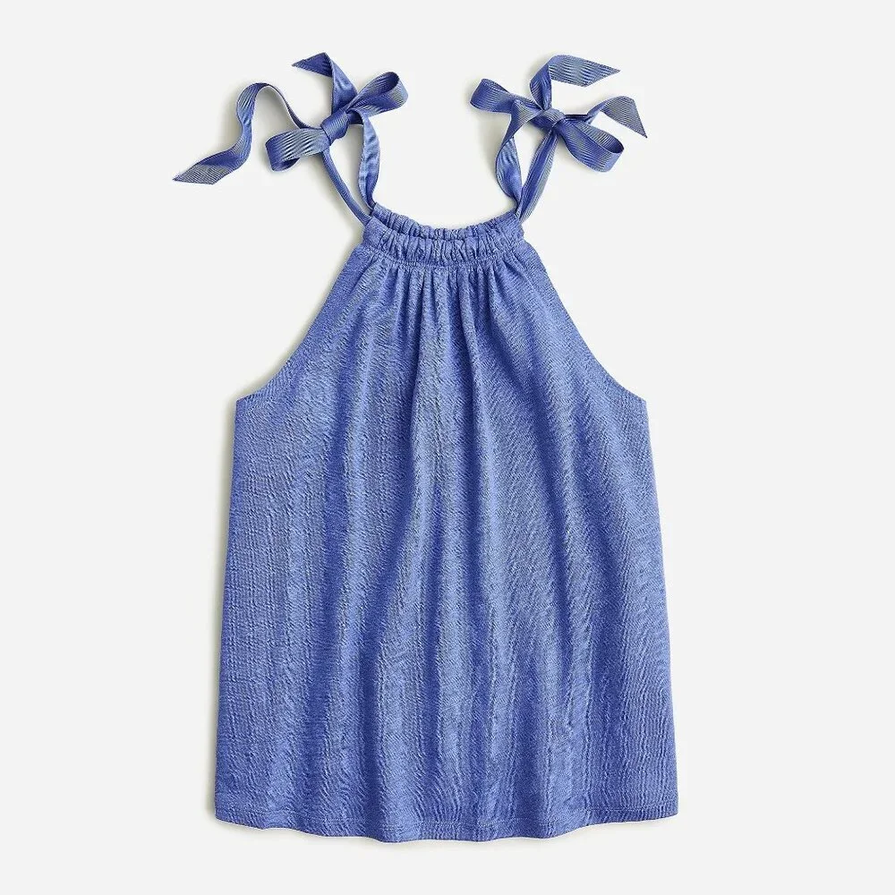 NWT J.Crew Perwinkle Blue Linen Blouse M